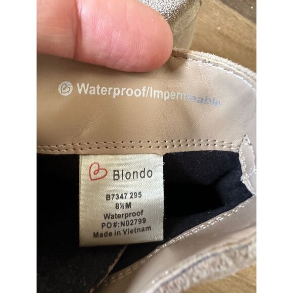 Blondo Drew Waterproof Bootie Size 8.5 Front Zip Lug Sole Ankle Boot - Picture 5 of 7